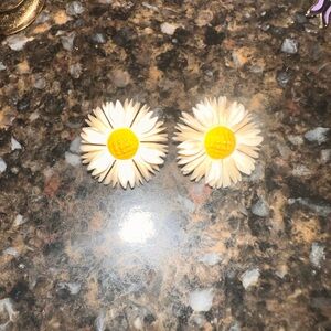 Sunflower clip on earrings